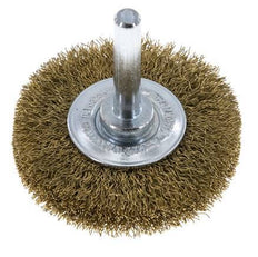 Round Brush 50x10 mm 6 mm Shaft Brass Wire 0.2 mm Corrugated