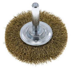 Round Brush 50x10 mm 6 mm Shaft Brass Wire 0.2 mm Corrugated