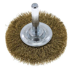 Round Brush 50x10 mm 6 mm Shaft Brass Wire 0.2 mm Corrugated