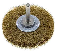 Round Brush 70x14 mm 6 mm Shaft Brass Wire 0.2 mm Corrugated