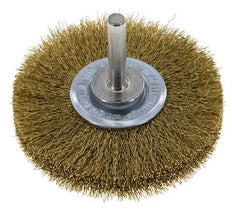 Round Brush 70x14 mm 6 mm Shaft Brass Wire 0.2 mm Corrugated