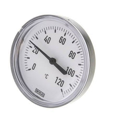 0 to +120°C Plastic Bimetallic Thermometer 80mm Cabinet 40mm Stem with Thermowell