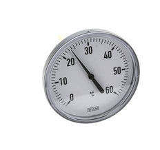 0 to +60°C Plastic Bimetallic Thermometer 100mm Cabinet 100mm Stem with Thermowell