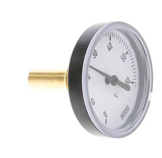 0 to +60°C Plastic Bimetallic Thermometer 63mm Cabinet 40mm Stem with Thermowell