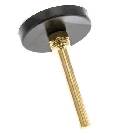 0 to +60°C Plastic Bimetallic Thermometer 80mm Cabinet 100mm Stem with Thermowell