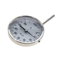 0 to +160°C Stainless Steel Bimetallic Thermometer 100mm Cabinet 63mm Stem Bottom