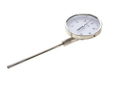0 to +60°C Stainless Steel Bimetallic Thermometer 100mm Cabinet 160mm Stem Bottom