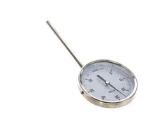 0 to +60°C Stainless Steel Bimetallic Thermometer 100mm Cabinet 160mm Stem Bottom