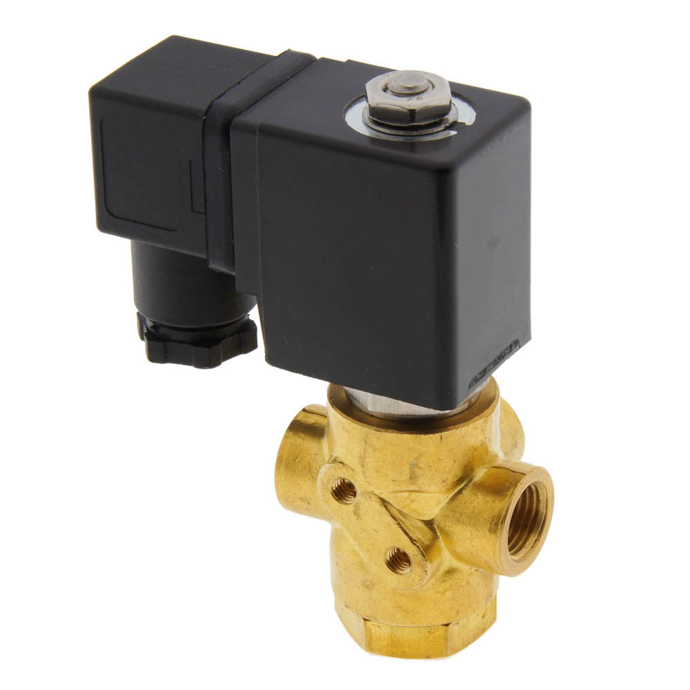 Solenoid Valve TP-DD 1/4'' 3/2 Way UN Brass FKM 0-1.7bar 230V AC