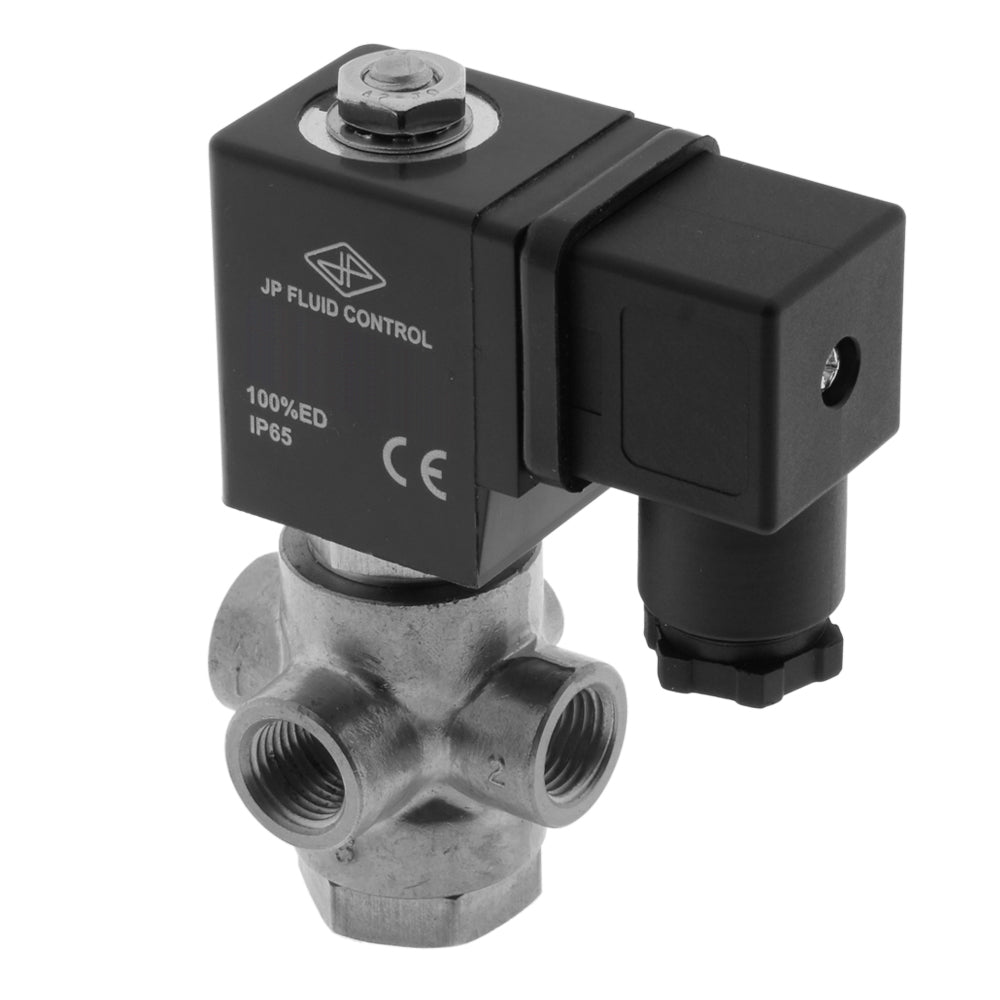 Solenoid Valve TP-DD 1/4'' 3/2 Way UN Stainless Steel FKM 0-1.7bar 380V AC