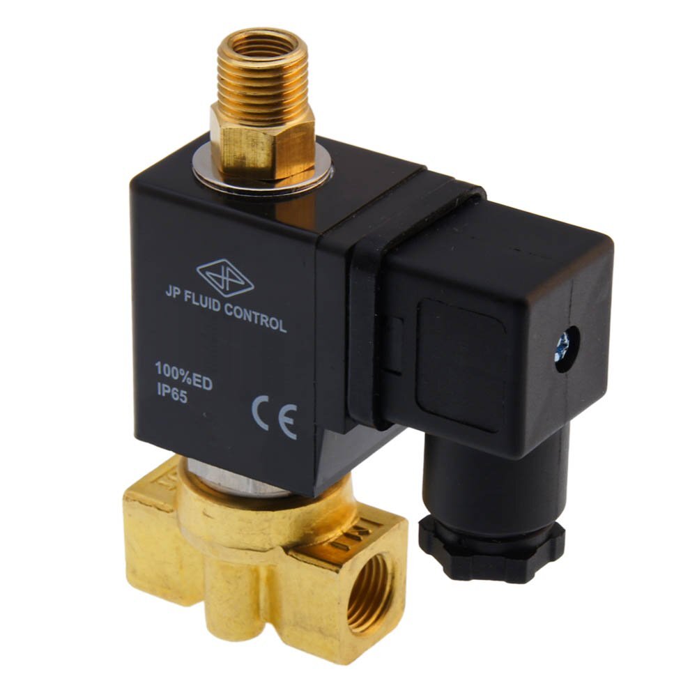 Solenoid Valve TW-DA 1/4'' 3/2 way NC brass FKM 0-4bar 12V DC