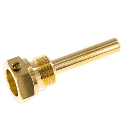 Copper Alloy G 1/2 Inch Bolt Fix Thermowell for 63mm Stem Max 160°C and 6 Bars