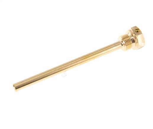 Copper Alloy G 1/2 Inch Bolt Fix Thermowell for 160mm Stem Max 160°C and 6 Bars