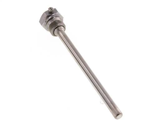 Steel St35 G 1/2 Inch Thermowell for 160mm Stem Max 600°C and 25 Bars