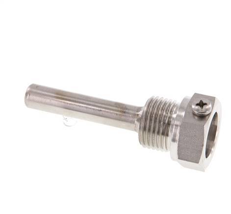 Stainless Steel G 1/2 Inch Bolt Fix Thermowell for 63mm Stem Max 600°C and 25 Bars