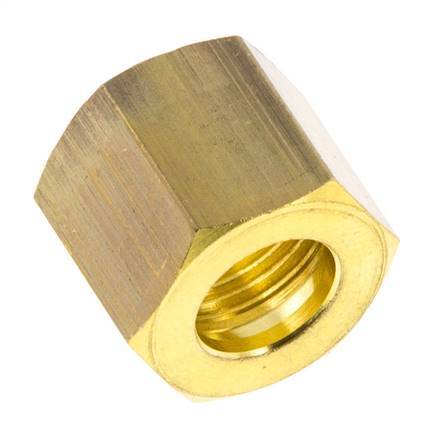 M12x1 x 8mm Brass Union nut for Compression fitting [10 Pieces]