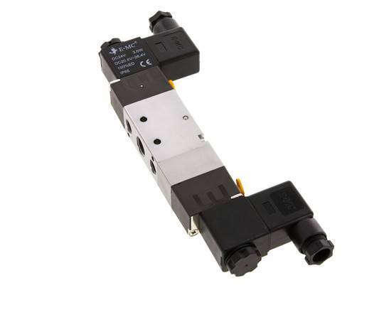 5/3 G1/4'' (G1/8'') Pressure Center Solenoid Valve 12V DC 1.5-8bar/21.0-112psi E.MC