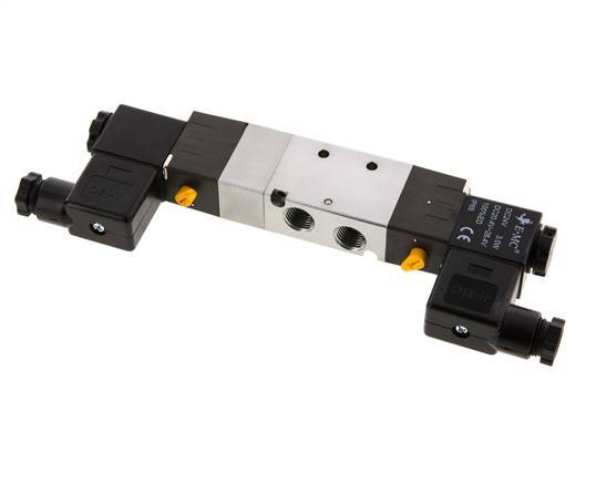 5/3 G1/4'' (G1/8'') Pressure Center Solenoid Valve 12V DC 1.5-8bar/21.0-112psi E.MC