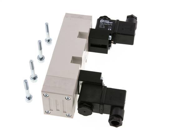 5/3 ISO 5599-2 Exhaust Center Solenoid Valve 115V AC 2-10bar/28-140psi YPC