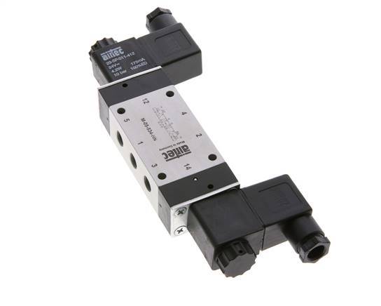 5/3 G1/8'' Pressure Center Solenoid Valve 24V DC 3-8bar/42-112psi Airtec