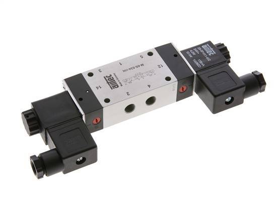5/3 G1/8'' Pressure Center Solenoid Valve 24V DC 3-8bar/42-112psi Airtec