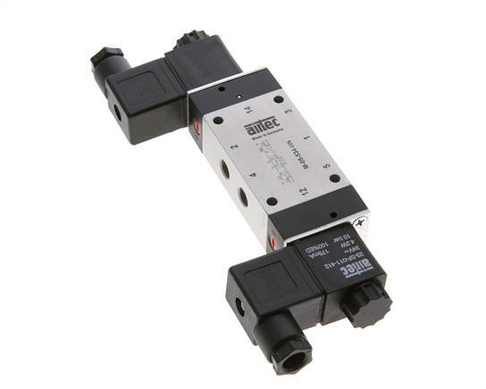 5/3 G1/8'' Pressure Center Solenoid Valve 24V DC 3-8bar/42-112psi Airtec