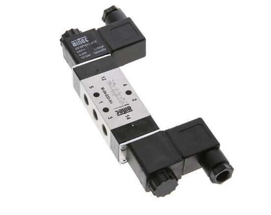 5/3 G1/8'' Exhaust Center Solenoid Valve 230V AC 3-10bar/42-140psi Airtec