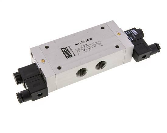 5/2 G1/2'' Bistable Solenoid Valve 115V AC 1-10bar/14-140psi Airtec