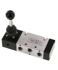 5/3 G1/4'' Pressure Center Hand Lever Valve Detent -0.95-10bar/-13.2-140psi