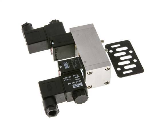 5/3 ISO 5599-1 Exhaust Center Solenoid Valve 24V DC 3-10bar/42-140psi Airtec