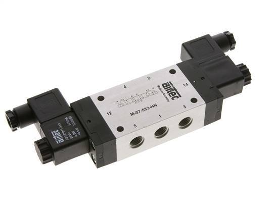 5/3 G1/4'' Exhaust Center Solenoid Valve 12V DC 3-8bar/42-112psi Airtec
