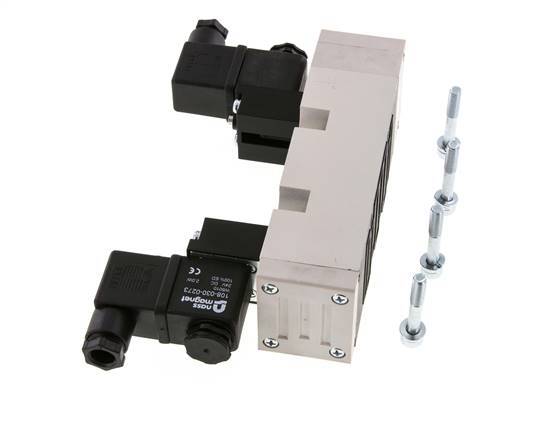 5/3 ISO 5599-2 Pressure Center Solenoid Valve 12V DC 2-10bar/28-140psi YPC