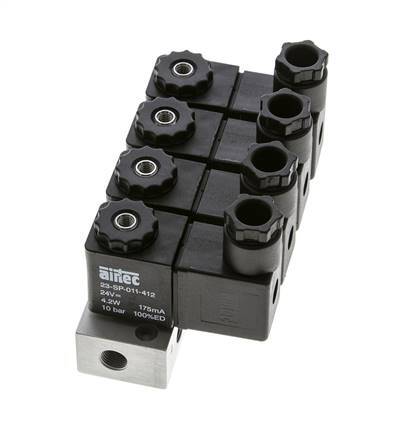 4x3/2 G1/8'' NC Solenoid Valve 24V DC -0.95-10bar/-13.2-140psi Airtec