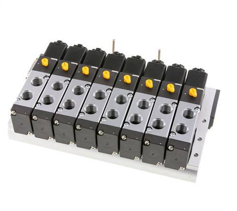 G1/4'' 8x Pneumatic Valve Terminal 24V DC 1.5-8bar/21.0-112psi Multi-pole E.MC