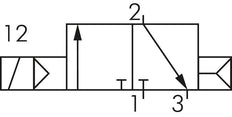 3/2 G1/4'' NC Solenoid Valve 12V DC 1.5-8bar/21.0-112psi E.MC