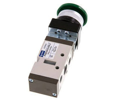 5/2 G1/4'' (G1/8'') Palm Button Valve Green 0-8bar/0-112psi YPC