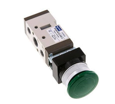 5/2 G1/4'' (G1/8'') Palm Button Valve Green 0-8bar/0-112psi YPC