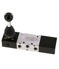 5/3 G1/8'' Pressure Center Hand Lever Valve -0.95-10bar/-13.2-140psi