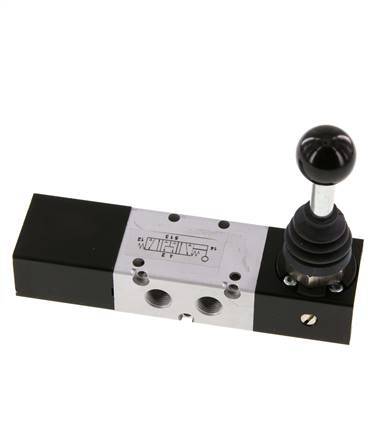 5/3 G1/8'' Pressure Center Hand Lever Valve -0.95-10bar/-13.2-140psi