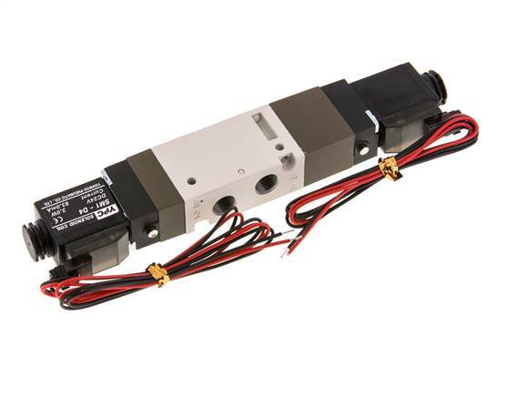 5/3 G1/8'' Pressure Center Solenoid Valve 24V DC 2-10bar/28-140psi 2-pin Plug YPC