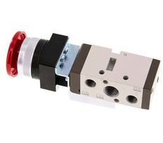 5/2 G1/4'' (G1/8'') Palm Button Valve Red 0-8bar/0-112psi YPC