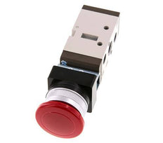 5/2 G1/4'' (G1/8'') Palm Button Valve Red 0-8bar/0-112psi YPC