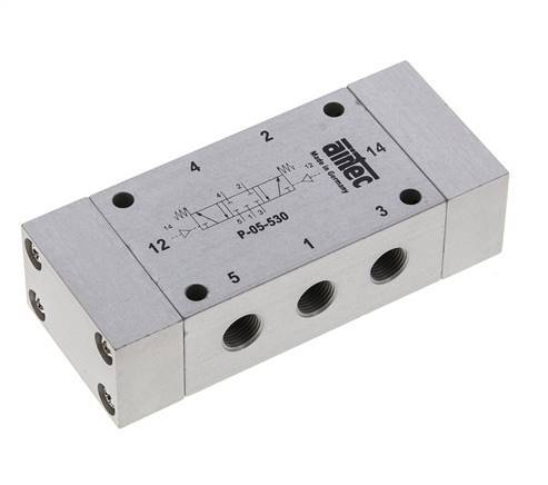 5/3 G1/8'' Center Closed Air Pilot Valve 0-8bar/0-112psi Airtec