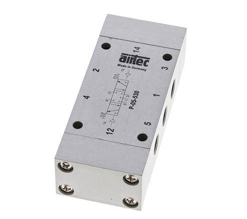 5/3 G1/8'' Center Closed Air Pilot Valve 0-8bar/0-112psi Airtec