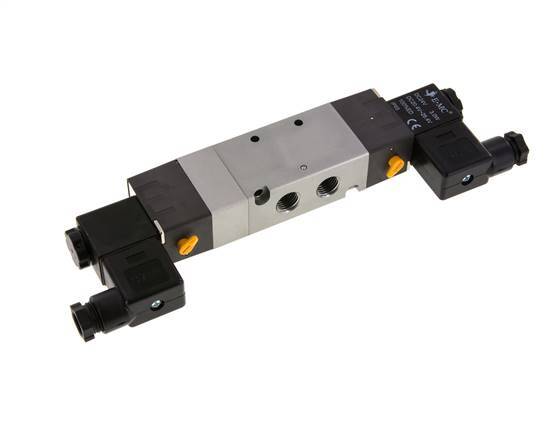 5/3 G1/4'' Pressure Center Solenoid Valve 24V DC 1.5-8bar/21.0-112psi E.MC