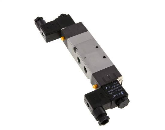 5/3 G1/4'' Pressure Center Solenoid Valve 24V DC 1.5-8bar/21.0-112psi E.MC