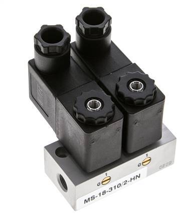 2x3/2 G1/8'' NC Solenoid Valve 24V DC -0.95-10bar/-13.2-140psi Airtec