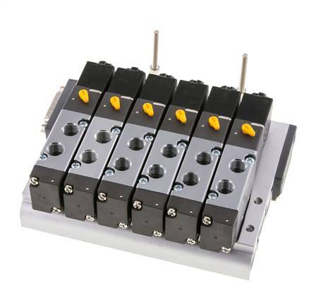 G1/8'' 6x Pneumatic Valve Terminal 24V DC 1.5-8bar/21.0-112psi Multi-pole E.MC