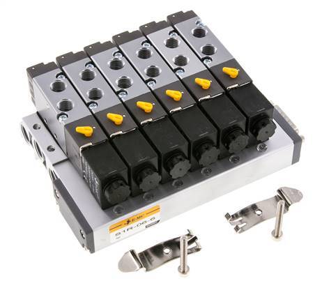 G1/8'' 6x Pneumatic Valve Terminal 24V DC 1.5-8bar/21.0-112psi Multi-pole E.MC