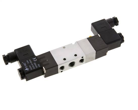 5/3 G1/4'' (G1/8'') Exhaust Center Solenoid Valve 24V AC 1.5-8bar/21.0-112psi E.MC